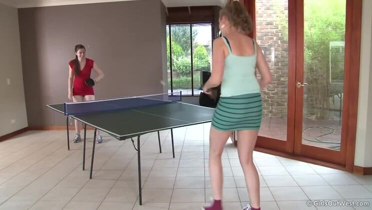 Nichole and Taliah Play Naked Table Tennis - Part 1