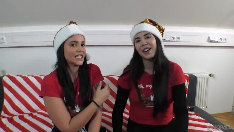 [ImmoralLive] - POV Action: Brunette Stepdaughter Gives Matt Bird a Facial on Christmas - Matt Bird - Jennifer Mendez