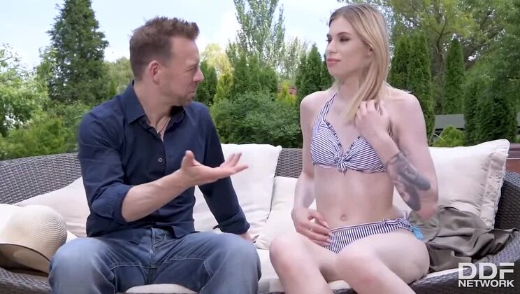 [HandsOnHardcore] - European Blonde Girl Fucked Outside - Milena Devi