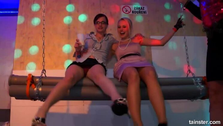 [Tainster] - Lesbian CFNM Party with Blondes - Mischelle and Vivien1 - Lucy Bell - Kitty Jane - Mischelle - Leony aprill - Welli - Vivien1