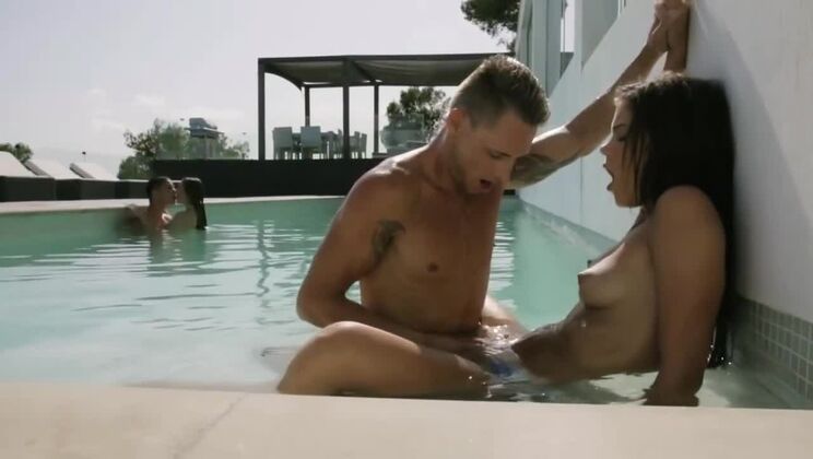 [X-Art] - Two Men Take on Beautiful Brunette Carrie