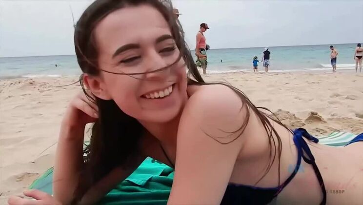 [ATKGirlfriends] - POV Beach Action with Ariel and Her Small Tits