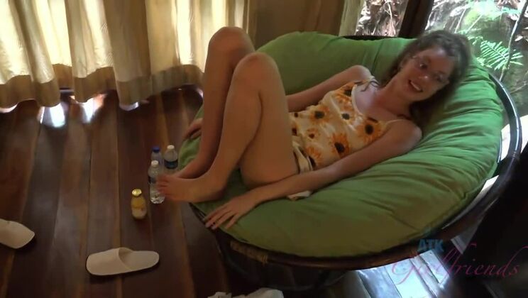 [ATKGirlfriends] - Naughty brunette Elena Koshka swallows - Outdoor amateur fun - Elena Koshka