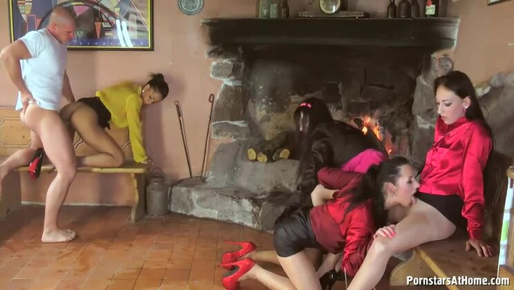 [Tainster] - Blonde Babes Terra Sweet & Isabella Chrystin Piss in Pantyhose with El Storm - Group Fetish Party - Terra Sweet - Isabella Chrystin - El Storm - Victoria Rose - Anita Vixen