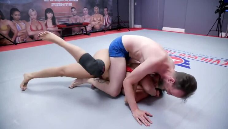 [EvolvedFights] - Hairy Brunette Sheena Ryder Battles Chad Diamond in Wrestling - Sheena Ryder - Chad Diamond