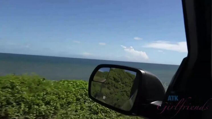 [ATKGirlfriends] - Amateur GF Ashley Lane gives footjob in car - Ashley Lane