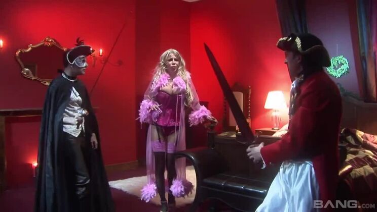 [BANG.com] - Big Titted Melanie and George Host a Deepthroat Threesome