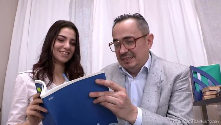 [TrickyOldTeacher] - Brunette Teen Creampie with Old Teacher