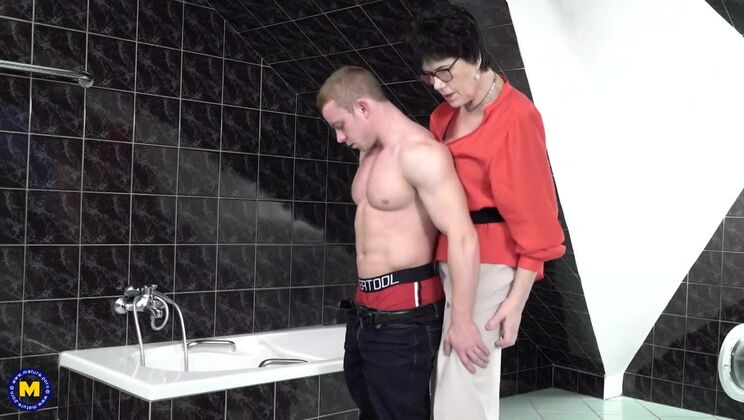Toy Boy Gets Caught by Cougar While Showering