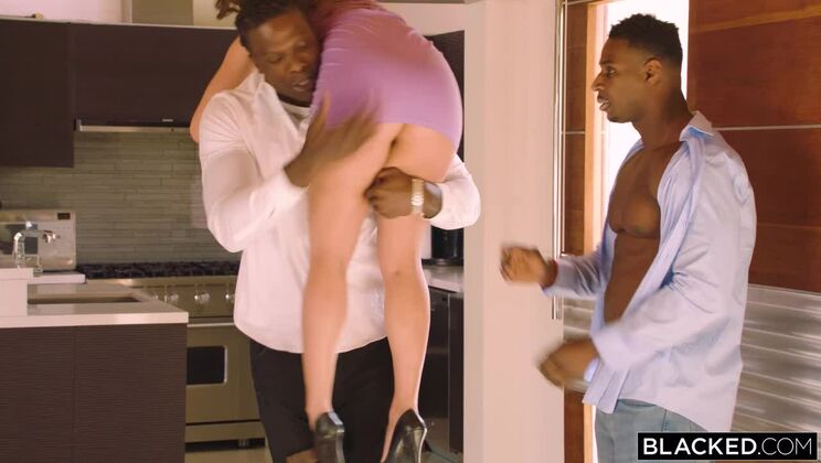 [BLACKED] - Cumplay on Lily Love's Big Tits and Ass - Lily Love - Jax Slayher - Louie Smalls