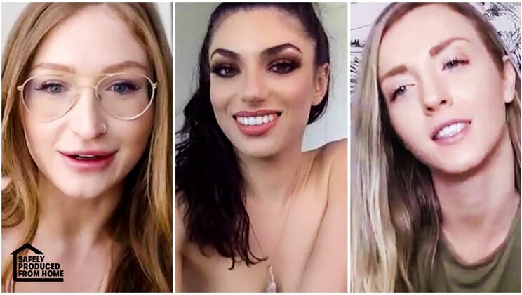 [SquirtingLesbian] - Redhead, Blonde, and Brunette Lesbian Sex - Karla Kush - Skylar Snow - Darcie Dolce