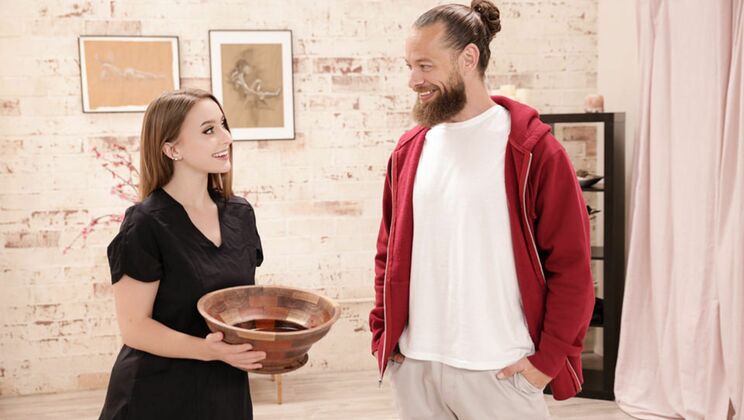 [NuruMassage] - Brad and Laney’s Hot Blowjob and Ball Play Scene - Brad Newman - Laney Grey