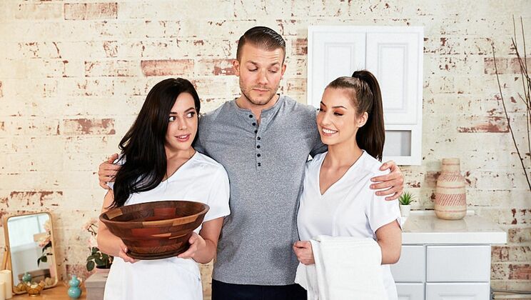 [NuruMassage] - Hands Off, Feet On: A Foot Fetish Threesome - Codey Steele - Whitney Wright - Spencer Bradley