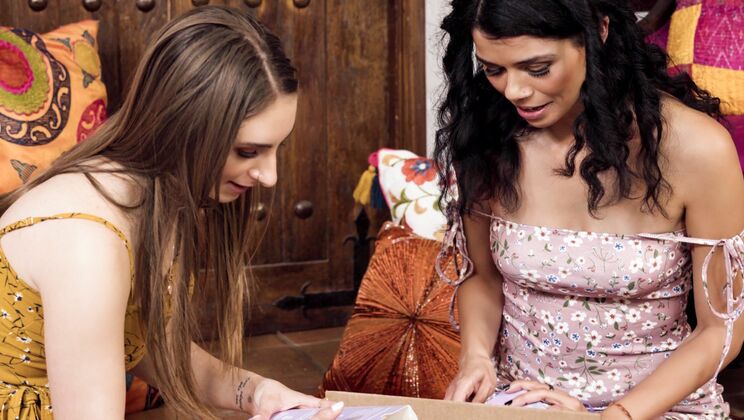 [WebYoung] - Interracial Lesbian Sex Toy Fun - Penelope Kay - Harley Haze