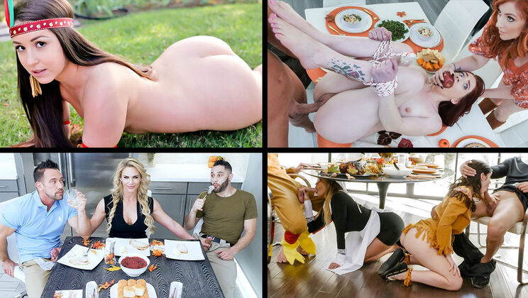 [TeamSkeetSelects] - Thanksgiving Day with Sexy Sluts and Fucking - Brooklyn Chase - Lauren Phillips - Rosalyn Sphinx - Aria Carson