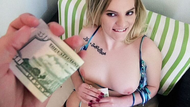 [StreetBlowJobs] - Shaved Blonde Gets Facial on Beach - Tyler Steel - Crystal Young