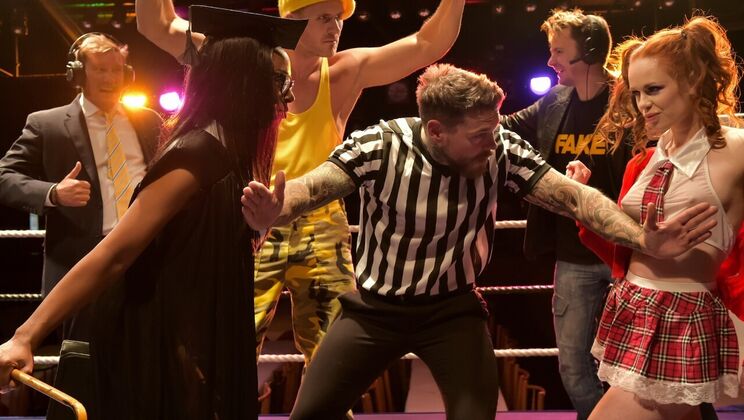 [FakeHubOriginals] - 69 and Double Blowjob: Teen Machine's Fantasy - Ella Hughes - Dean Van Damme