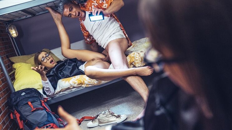 [FakeHostel] - Squirt and Cum with Geeky Babes - Oliver Flynn - Carmen Valentina - Anna Chambers