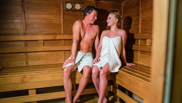[DaneJones] - Blonde's Ass Fingering in Sauna - Ricky Rascal - Elizabeth Romanova