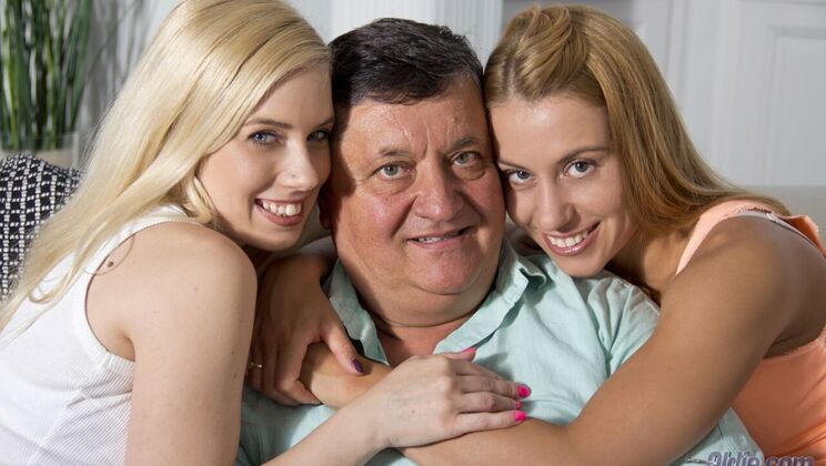 [Oldje] - Cum Swallowing Threesome with Blonde Teen - Nesty - Nikky Thorne - Louis