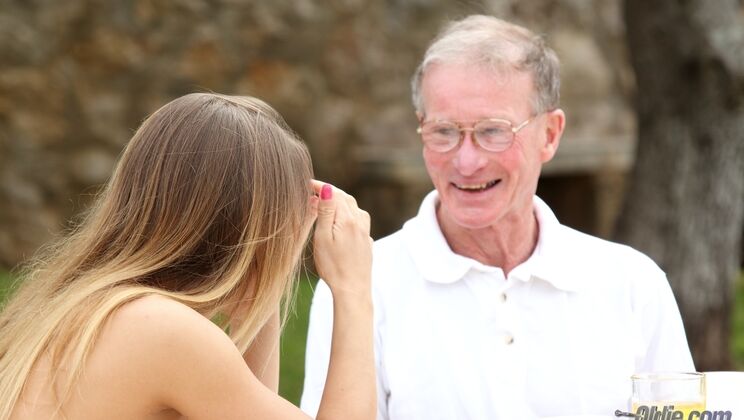 [Oldje] - Blonde Nikky Thorne's Sexy Striptease Ends with Cum - John - Nikky Thorne