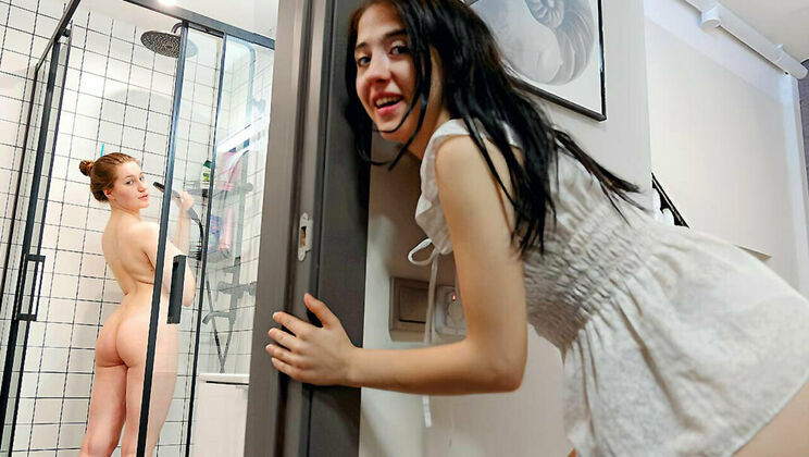 [ClubSweethearts] - Shaved Brunette Babe Shower Fun