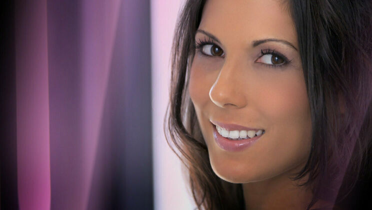 [SexArt] - Shaved Brunette in Thong Masturbates Outside - Alexa Tomas