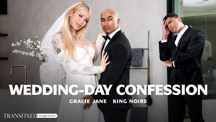 [Transfixed] - Interracial Wedding Night - Big Tits Blonde Gets Fucked Hard - King Noire - Gracie Jane