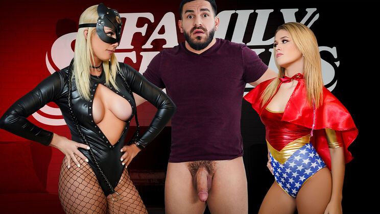 [FamilyStrokes] - Man of the House Takes Pleasure with Two Horny Babes - Peter Green - Madison Blaze - Ashley Alexander