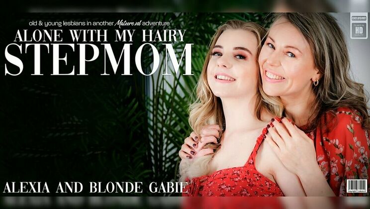 [Mature.nl] - Blonde Stepdaughter Gabie's Hairy Pussy Licking Session with Stepmom Alexia