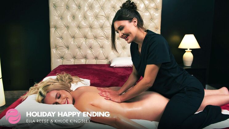 [FantasyMassage] - Lesbian Happy Ending with Blonde and Brunette - Ella Reese - Khloe Kingsley