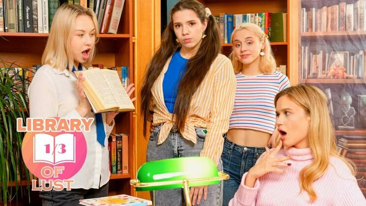 [ClubSweethearts] - Teen Lesbians Licking & Kissing in Library of Lust Part 1