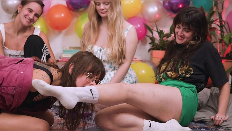 [Ersties] - Hot Lesbian Lingerie Party - Big Tit Blonde Fucks Brunette with Glasses - Candice (Ersties) - Rachel (Ersties) - Lola P (Ersties) - Gigi M (Ersties) - Ink (Ersties) - Cherry T (Ersties)