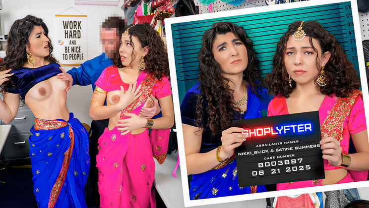 [Shoplyfter] - Pantyless Brunettes in 69 Under Their Saris - Jack Vegas - Satine Summers - Nikki Slick