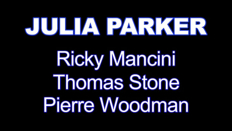 Pretty Julia Parker DP’d and deepthroated in wild threesome